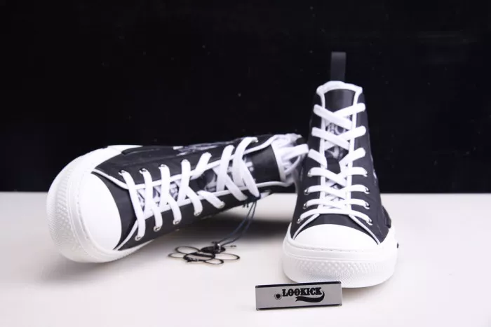 Rep TBK DR B23 High Top Oblique Sneaker Black & White 0120