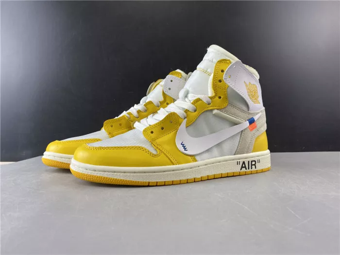 TBK Air Jordan 1 x Off-White NRG White Dark Powder Yellow-Cone AQ0818-149 0112