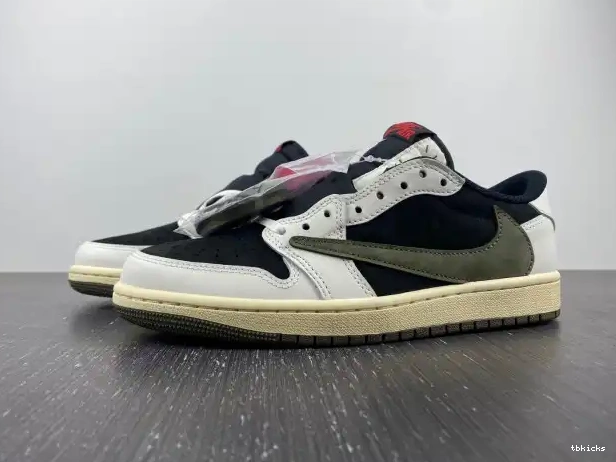 Rep TBK Scott Travis DZ4137-106 Olive OG Jordan 1 Air x Low WMNS 0225